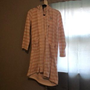 Victoria’s Secret Pink Striped Fuzzy Robe